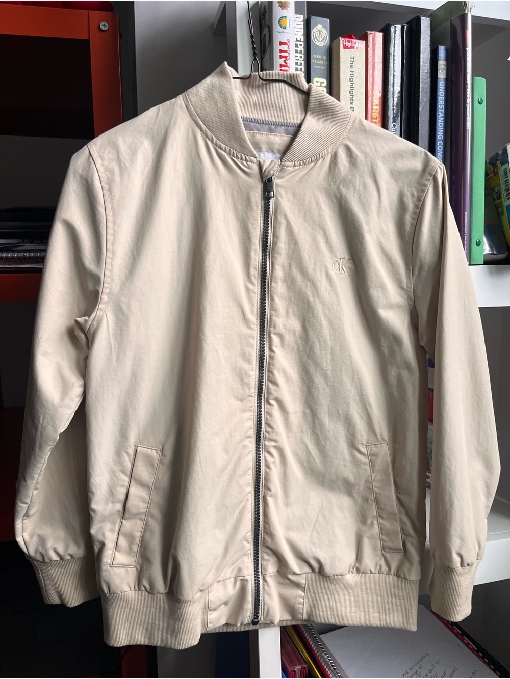 Calvin Klein Jeans Youth (10-12) Light Cream Bomber Jacket - LikeNew
